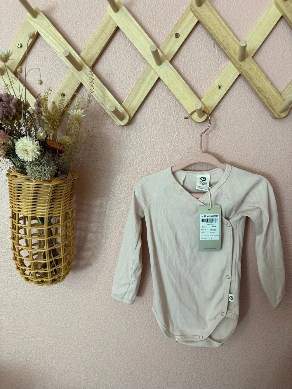 NWT Musli Organic Cotton Ribbed Pink Onesie